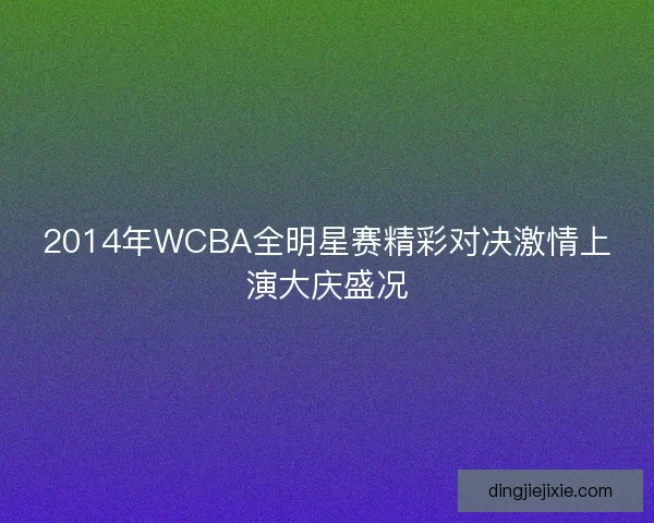 2014年WCBA全明星赛精彩对决激情上演大庆盛况