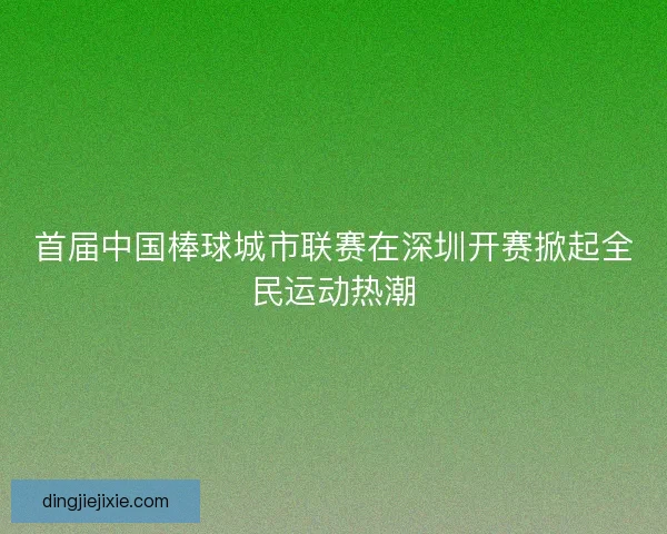首届中国棒球城市联赛在深圳开赛掀起全民运动热潮